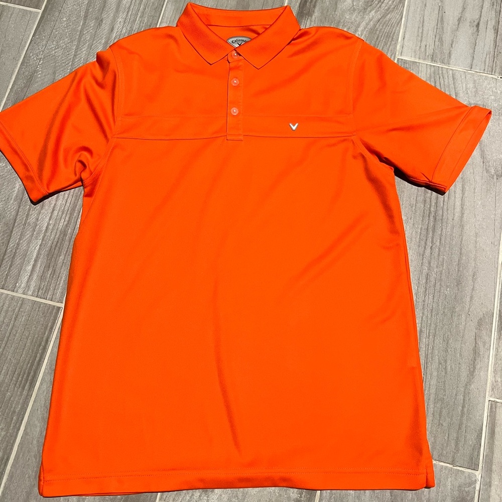 Orange Callaway short sleeve golf polo